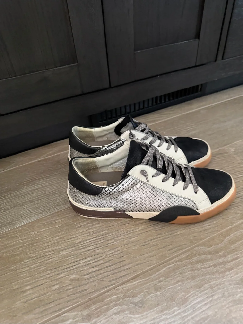 Dolce Vita Women's Black, Silver and Tan Low-Top Sneakers